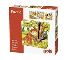 GOKI Drevené kocky Rozprávky / 9 kociek / od 3 rokov