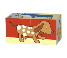 GOKI Drevené kocky Zvieratká / 2 kocky / od 2 rokov