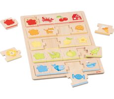 GOKI Drevené puzzle Farby 5x4 dielikov / od 2 rokov