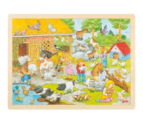 GOKI Drevené puzzle Detská Zoo