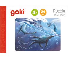 GOKI Drevené puzzle Dinosaury: Elamosaurus / 24 dielikov / od 4 rokov