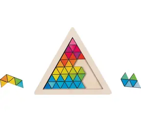 GOKI Drevené puzzle Hlavolam - trojuholník / 8 dielikov / od 6 rokov