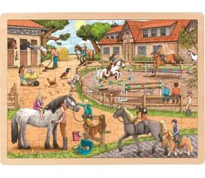 GOKI Drevené puzzle Jazdecká stajňa