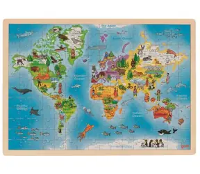 GOKI Drevené puzzle Náš svet / 192 dielikov / od 4 rokov