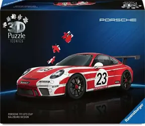 Ravensburger 3D Puzzle Iconics: Porsche 911 GT3 Cup Salzburg design / 108 dielikov / od: 8 rokov