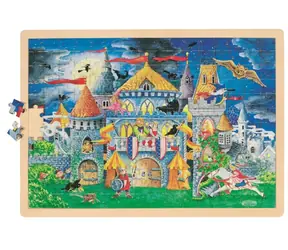 GOKI Drevené puzzle Rozprávková hodina