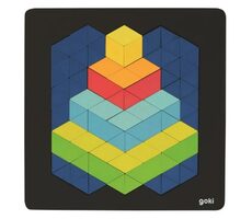 GOKI Drevené puzzle Pyramída 3D efekt / 82 dielikov / od 4 rokov