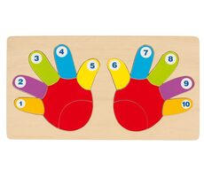 GOKI Drevené vkladacie puzzle Ruky / od 2 rokov