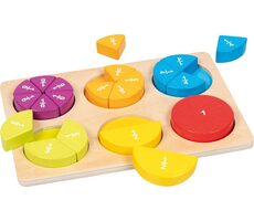 GOKI Drevené vkladacie puzzle Zlomky / od 2 rokov