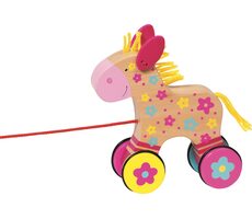 GOKI Drevený ťahací koník Klára / od 12 mesiacov