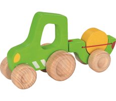 GOKI Drevený traktor s vlečkou / od 2 rokov