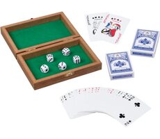 GOKI Hracie karty a kocky v drevenej krabičke / od 7 rokov