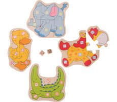 GOKI Puzzle hra s kockami Zvieratká / od 4 rokov