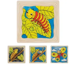 GOKI Vývojové drevené puzzle Motýľ / od 3 rokov