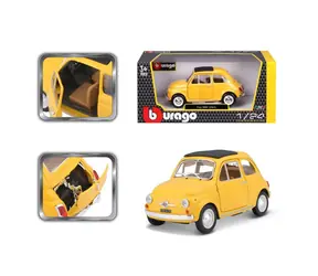 Bburago Fiat 500 F 1965 Yellow / mierka 1:24