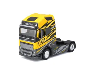 Bburago Haulers Custom Cabs Volvo FH16 Globetrotter 750 XXL Yellow / mierka 1:43