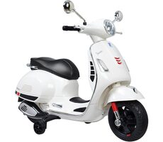 Buddy Toys Elektrická motorka Vespa GTS biela / 30 W / Rýchlosť: 3-5 km-h / Nosnosť: 30kg