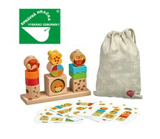 Lucy & Leo Deň a noc drevená skladačka s predlohami / od 3 rokov