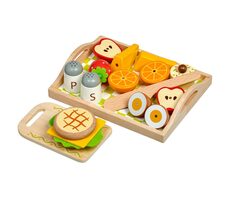 Lucy & Leo Raňajky na podnose drevená herná sada s magnetmi /19ks/ od 3 rokov