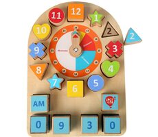 Lucy & Leo Hodiny a tvary drevená náučná hracia doska / od 3 rokov