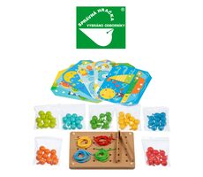 Lucy & Leo Mozaika s pinzetou a vyšívanie / drevený herný set s predlohami / od 3 rokov