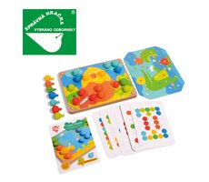 Lucy & Leo Mozaika a vyšívanie herný set s predlohami a silikónovými štipcami / od 3 rokov