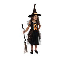 Rappa Detský kostým čarodejnice s hviezdičkami (S)