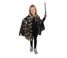 Rappa Detský plášť Čarodejník zlatý dekor