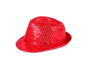 Rappa Klobúk disco červený s LED svetlom pre dospelých