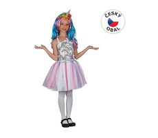 MaDe 00992 - Šaty na karneval - jednorožec, 120 - 130 cm