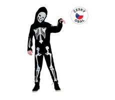 MaDe 95493 - Šaty na karneval - Kostra chlapec, 120-130 cm