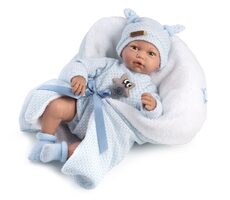 Guca 10221 HUGO - realistická bábika bábätko so zvukmi a mäkkým látkovým telom - 38 cm / od 3 rokov