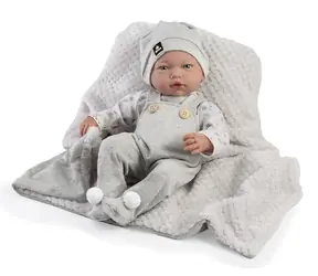 Guca 961 LIAM - realistická bábika bábätko so zvukmi a mäkkým látkovým telom - 38 cm / od 3 rokov