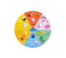 PEPPA PIG - Farebné vkladacie puzzle s tvarmi / od 3 rokov