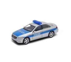 Welly 2016 Mercedes-Benz E-Class POLIZEI 1:34 strieborný s modrým pruhom