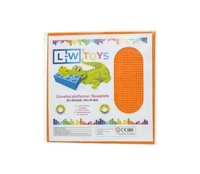 LW Toys Veľká podložka na stavanie 50x50 bodov oranžová