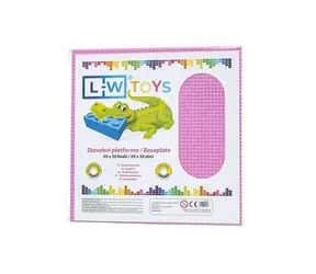 LW Toys Veľká podložka na stavanie 50x50 bodov ružová