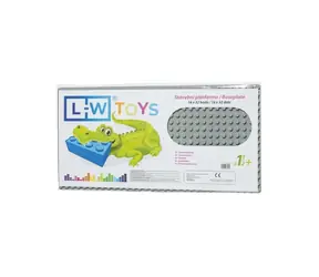 LW Toys Podložka na stavanie - JUNIOR 16x32 bodov šedá