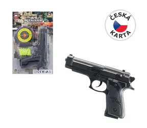 MaDe 67509 Pištoľka na karte s náhradnými guličkami / od 3 rokov