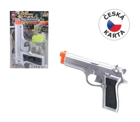 MaDe 70386 Pištoľ na guličky na karte na pružinu / 21 cm / od 3 rokov