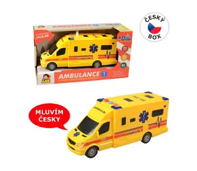 MaDe 07631 Sanitka na zotrvačník so svetlom a zvukom na batérie / 8 x 19 x 6 cm / od 3 rokov