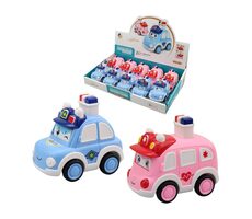 MaDe 14690 Auto policajné, ambulancia na stlačenie / 9,4 x 8,1 x 6 cm / od 3 rokov