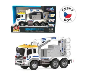 MaDe 20625 Auto letiskové služby, vysúvacie navigačné svetlo, na batérie, svetlo a zvuk / 26 cm / od 3 rokov