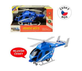 MaDe 07633 Vrtuľník policajný na zotrvačník, na batérie so svetlom a zvukom / 20 cm / od 3 rokov