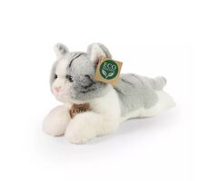 Rappa Plyšová mačka ležiaca šedá 20 cm / ECO-FRIENDLY / od 0 rokov