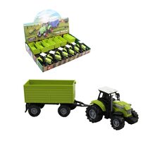 MaDe 15364 Traktor s vlečkou, so svetlom a zvukom, voľné kolesá / 23,5 x 6 x 6 cm / od 3 rokov