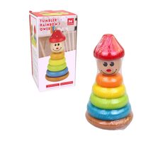 MaDe 20260 Drevená veža panáčik / 17 cm / od 3 rokov