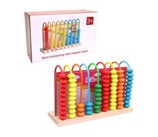 MaDe 20285 Drevené počítadlo / 20 x 7,5 x 13 cm / od 3 rokov