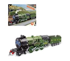 MaDe Malý mechanik parná lokomotíva s uhlákom / 340 dielikov / 34 x 26,5 x 6,5 cm / od 8 rokov