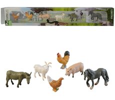 MaDe 07314 Zvieratká v boxe domácej 6ks / 46 x 7 cm / od 3 rokov